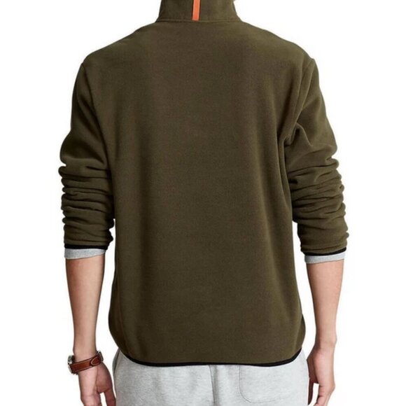 Ralph Lauren Fleece Mockneck Pullover Olive Army Green YSL Laurent Gucci RRL L - Picture 2 of 8